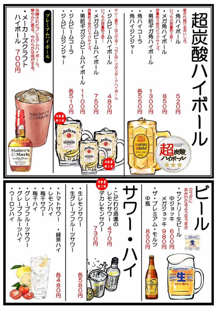 ドリンクメニュー2